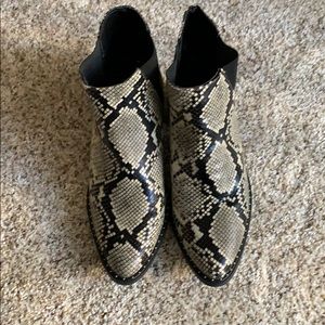Faux Snake Skin Ankle Booties